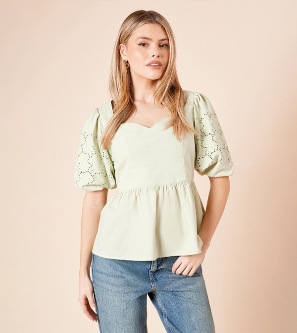 Short Sleeves Poplin Top