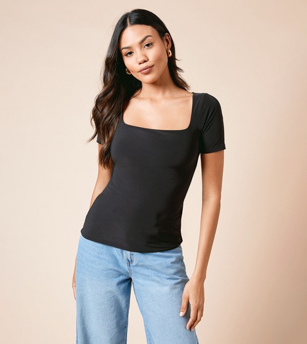Double Layer Square Neck Top