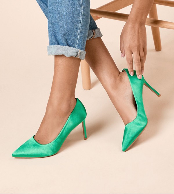 Dash Satin Pointed Toe Heel Pumps
