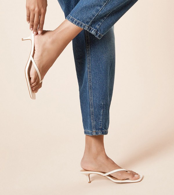 Catriona Faux Leather Kitten Heel Sandals