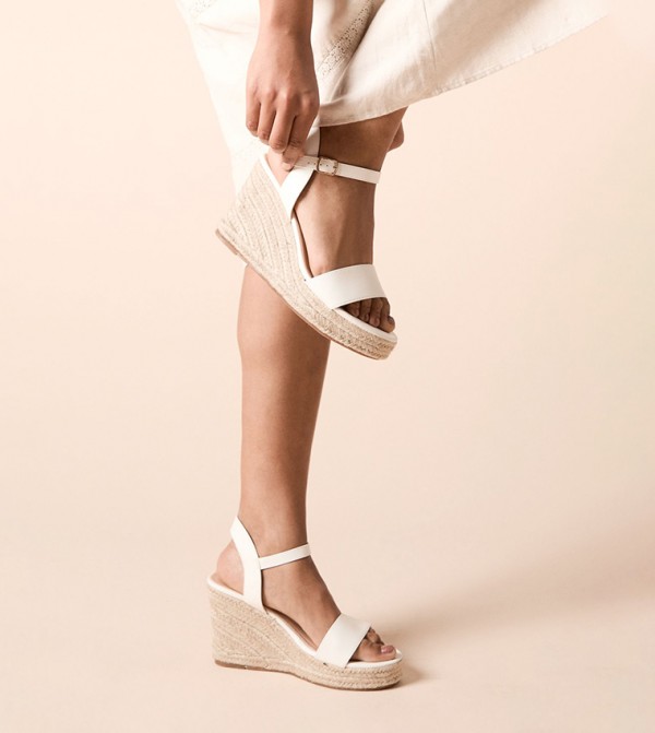 Cybele Faux Leather Espadrille Wedge Sandals