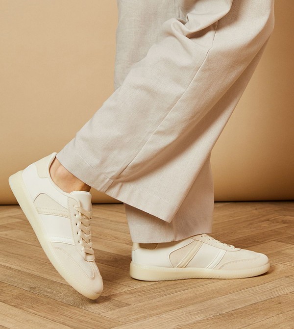 Clara Faux Suede Mix Lace-Up Sneakers