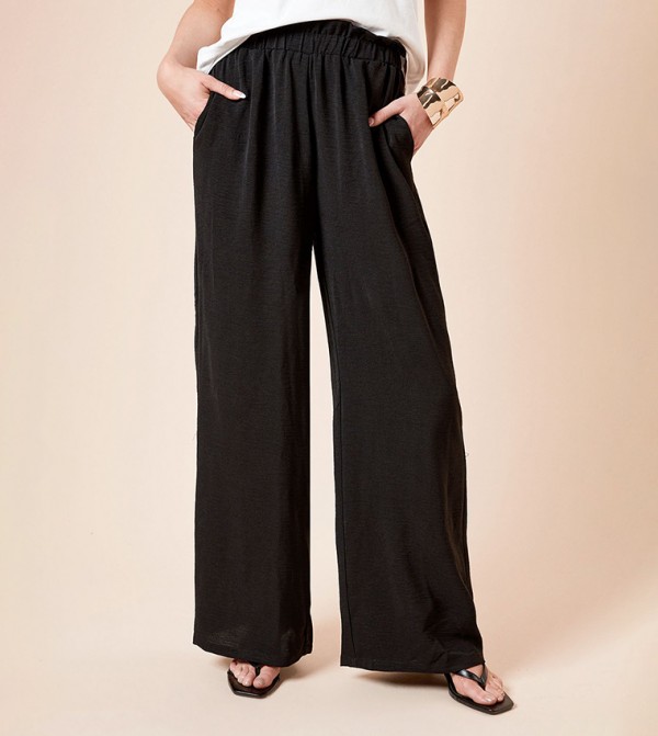 Paperbag Waist Wide Leg Trousers