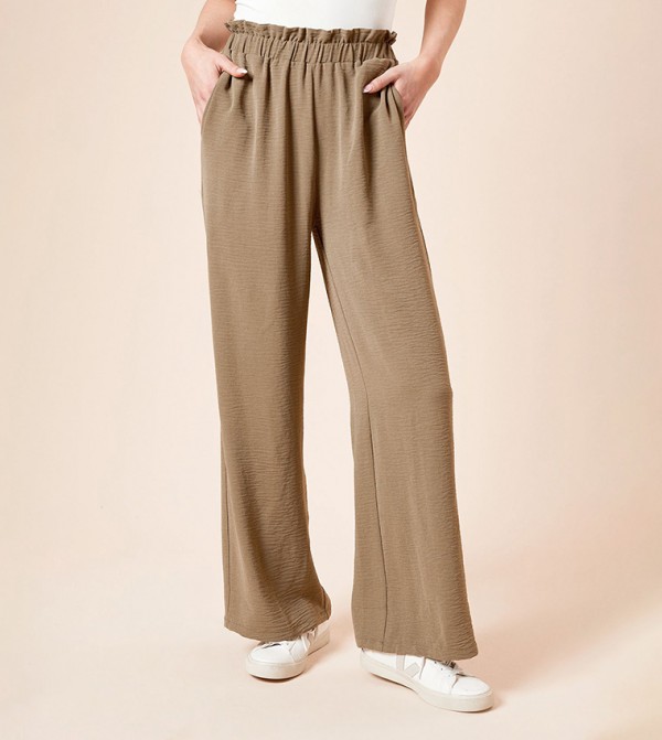 Paperbag Waist Wide Leg Trousers
