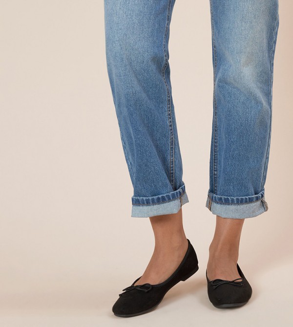 NAIA Faux Suede Bow Detail Ballerinas