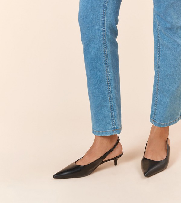Faelina Faux Leather Slingback Kitten Heel Pumps
