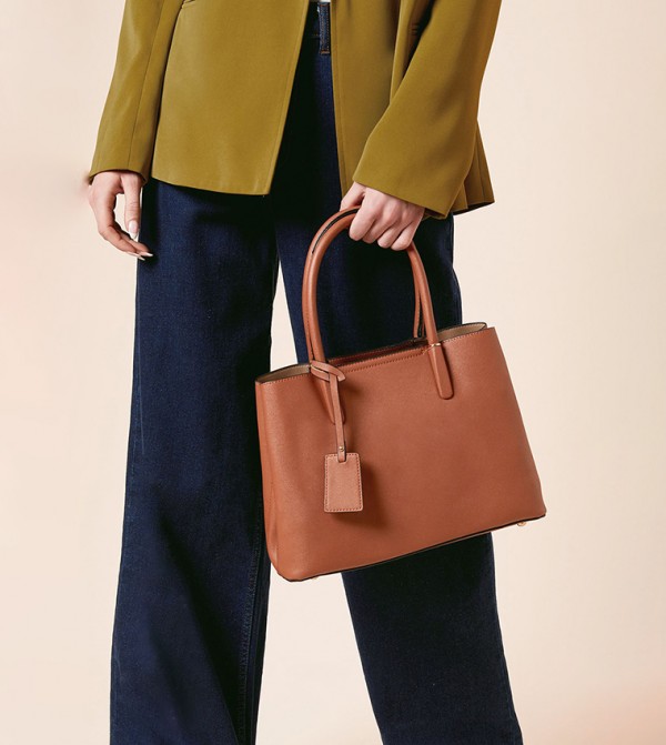 Riley Faux Leather Satchel Bag With Multi Internal Pocket