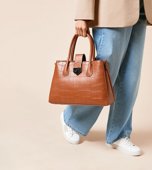 Ronnie Faux Croc Tote Bag