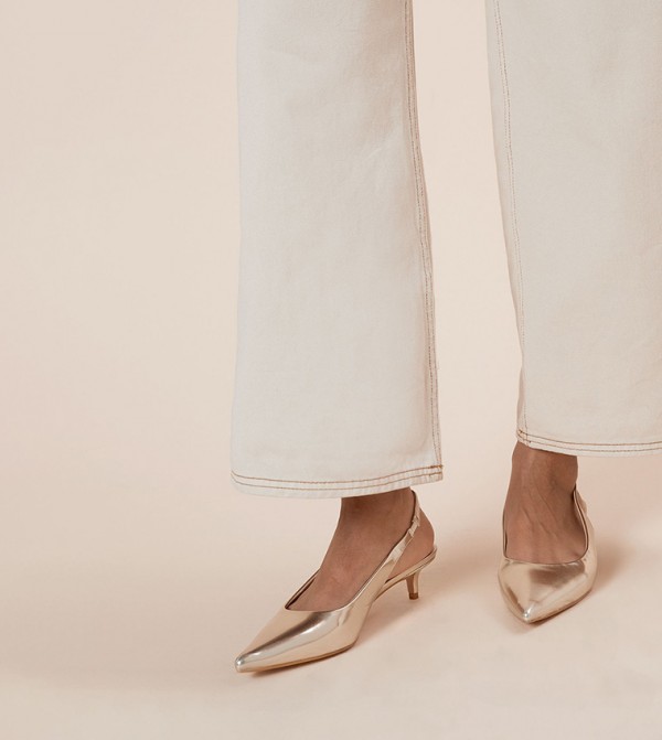 Faelina Faux Leather Slingback Kitten Heel Pumps