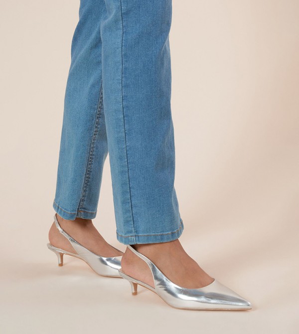Faelina Faux Leather Slingback Kitten Heel Pumps