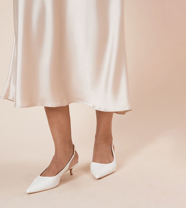 Faelina Faux Leather Slingback Kitten Heel Pumps