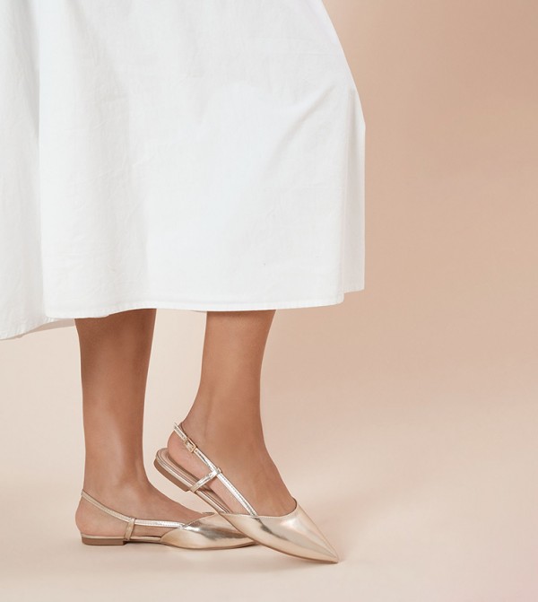 Briony Faux Leather Pointed Slingback Flat Shoes