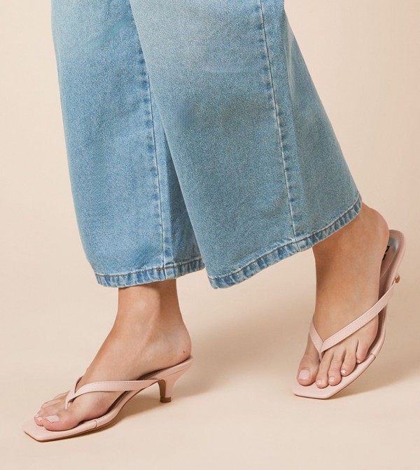 Ondine Faux Leather Kitten Heel Sandals