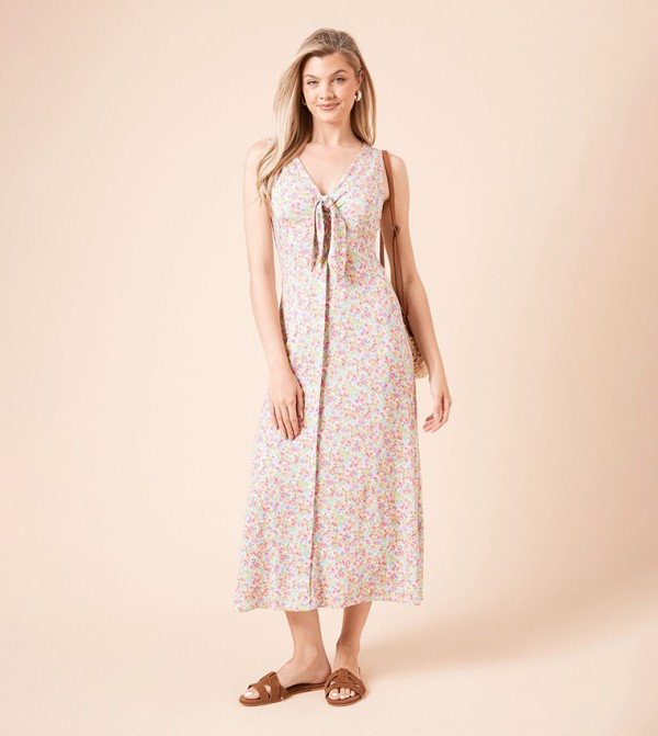 Button Through Midi Dress