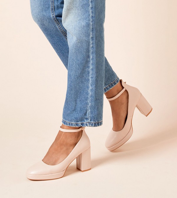 Vanessa Faux Leather Ankle Loop Pumps