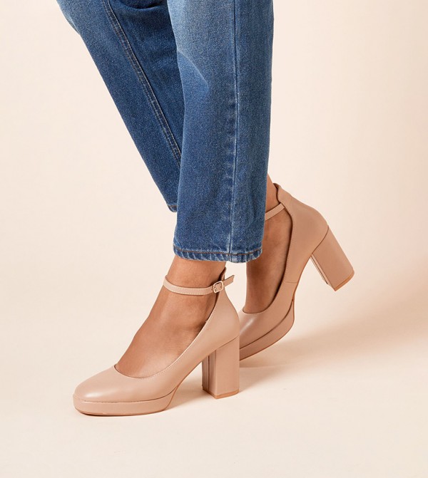 Vanessa Faux Leather Ankle Loop Pumps