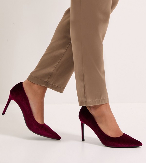 Wide Fit Dash Velvet Stiletto Heel Pumps