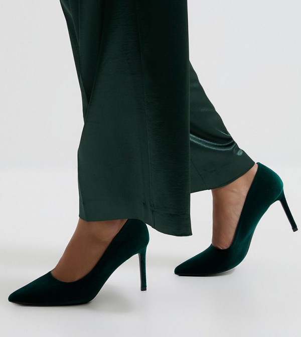 Wide Fit Dash Velvet Stiletto Heel Pumps
