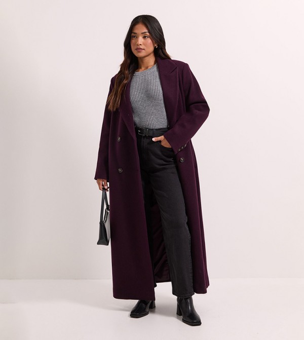 Petite Maxi Length Double Breasted Coat