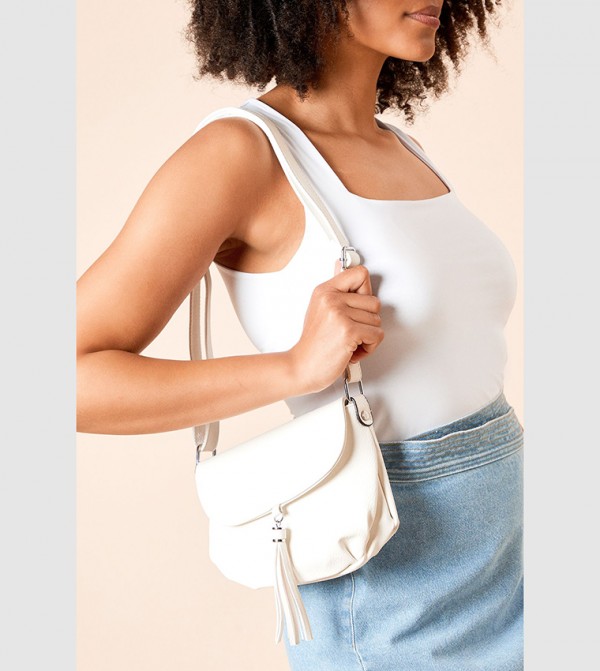 Florence Faux Leather Cross Body Bag with Tassel Detail