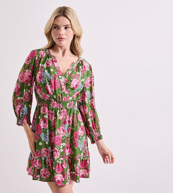 فستان ميني لف بطبعة الزهور 