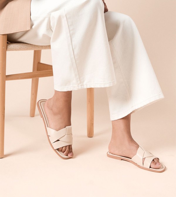 Felicity Faux Leather Slide Sandals
