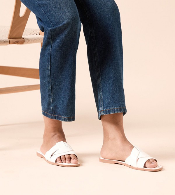 Felicity Faux Leather Slide Sandals
