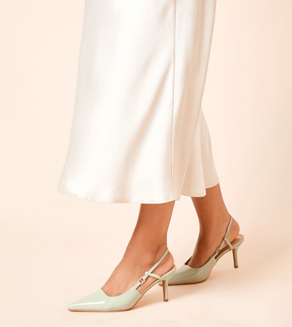 Billie Faux Patent Leather Slingback Stiletto Heel Pumps
