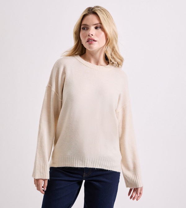 Textured Crew Neck Sweater