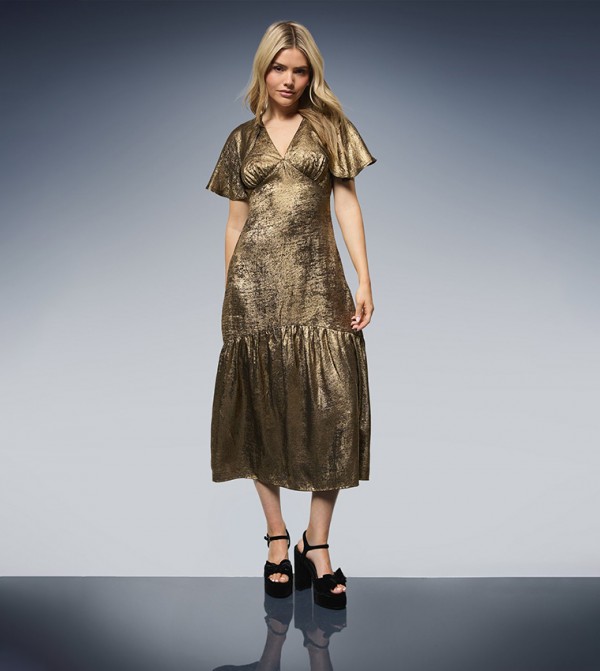 فستان ميداكسي ساتان بكم فلير