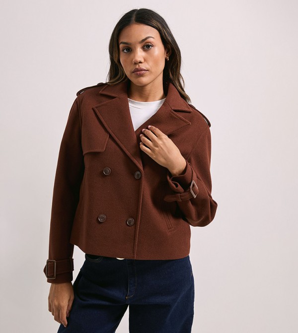 Faux Wool Double Breasted Jacket