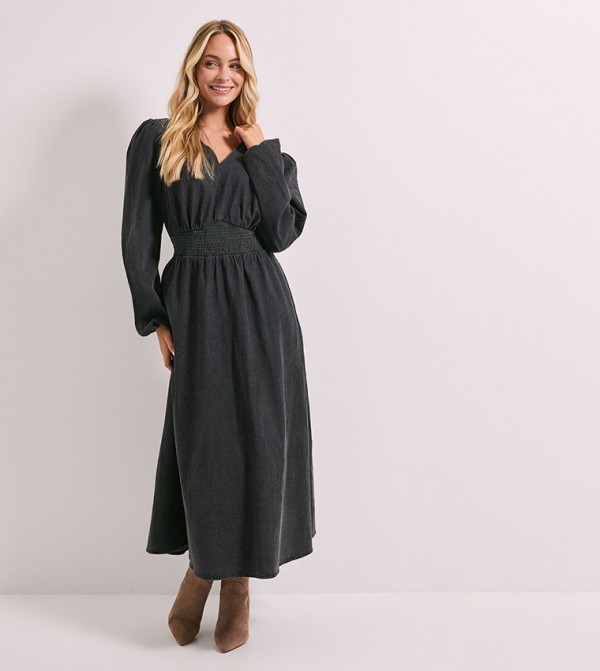 فستان ميدي جينز كم طويل