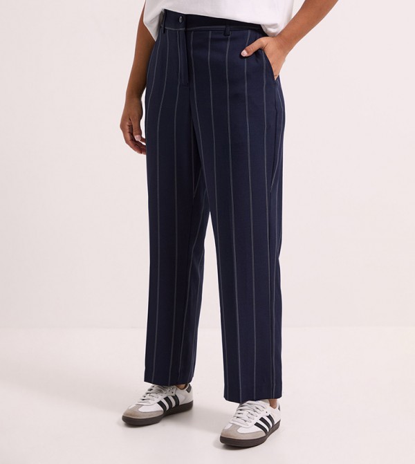 Petite Striped Ankle Grazer Trousers