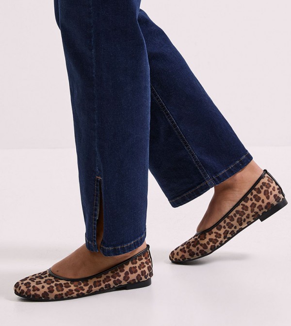 Erica Animal Print Round Toe Ballerinas