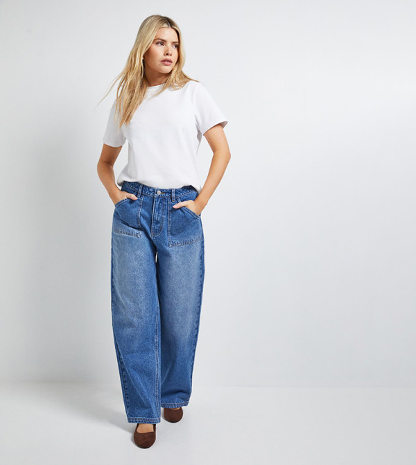 Washed High Waist Wide Leg Jeans