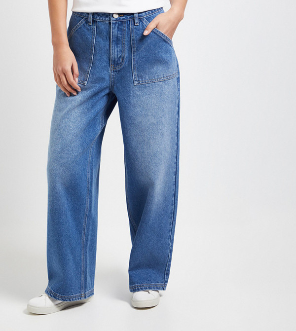 Petite High Waist Wide Leg Jeans