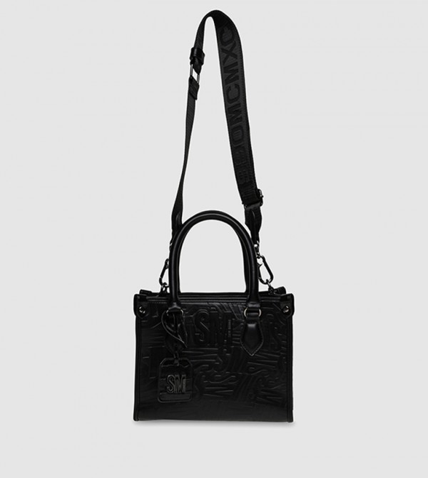 Buy Steve Madden BROLIN Logo Detail Satchel Bag In Black