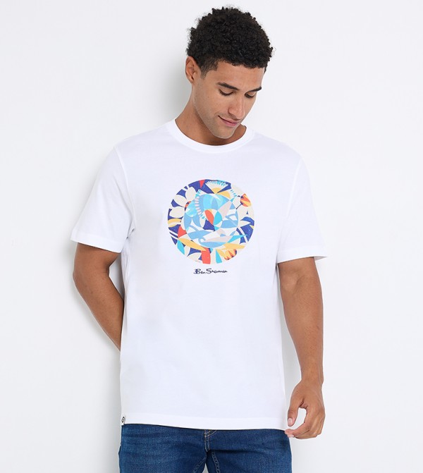 Printed Crew Neck Cotton T-Shirt