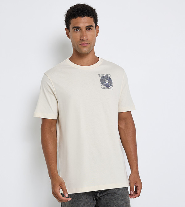 Printed Crew Neck Cotton T-Shirt