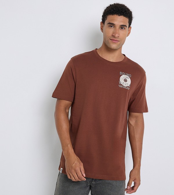 Printed Crew Neck Cotton T-Shirt