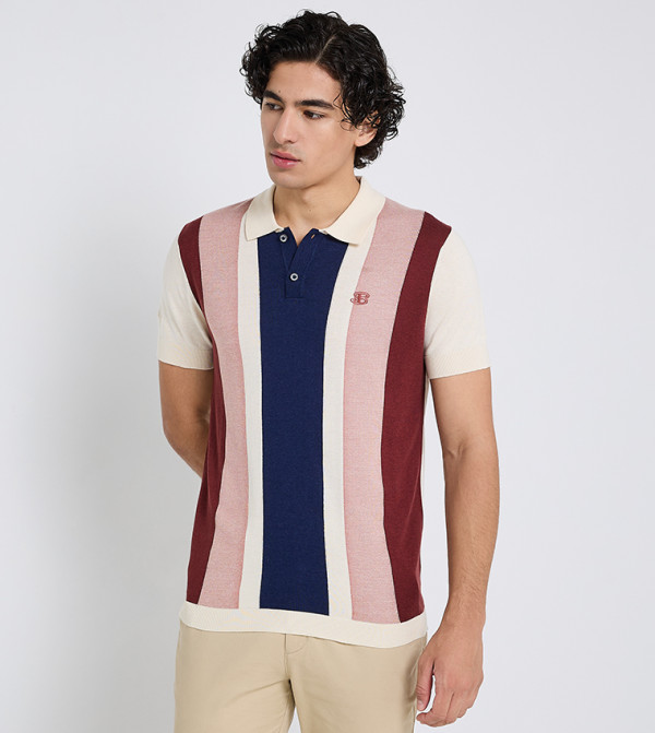 Color Block Short Sleeves Polo T-Shirt