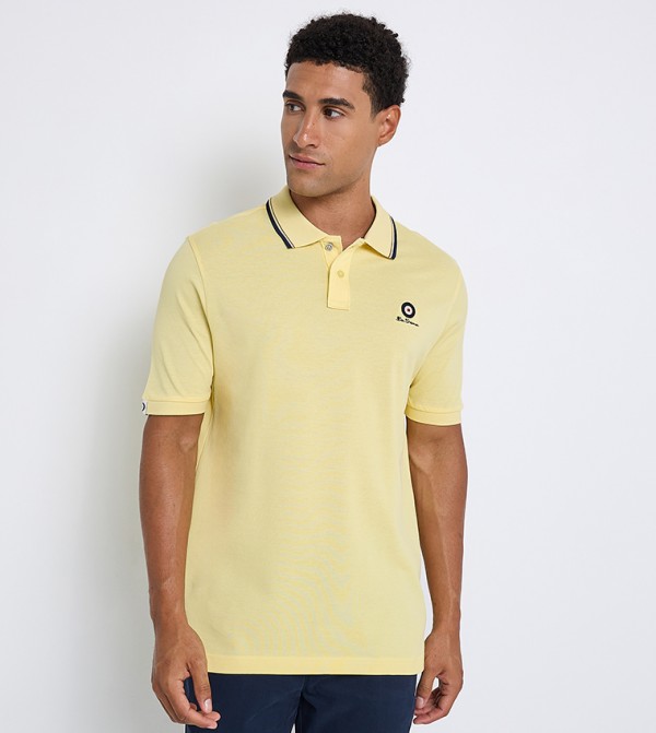 Contrast Tipping Short Sleeves Polo T-Shirt
