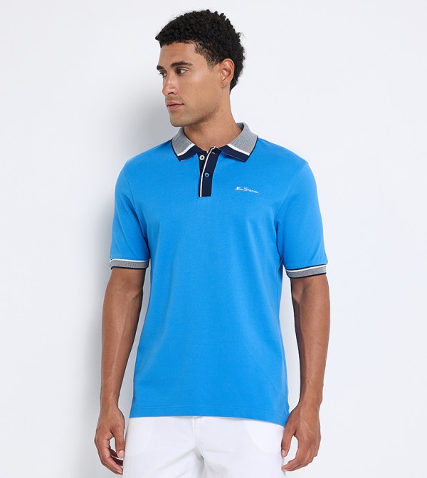 Contrast Detail Short Sleeves Polo T-Shirt