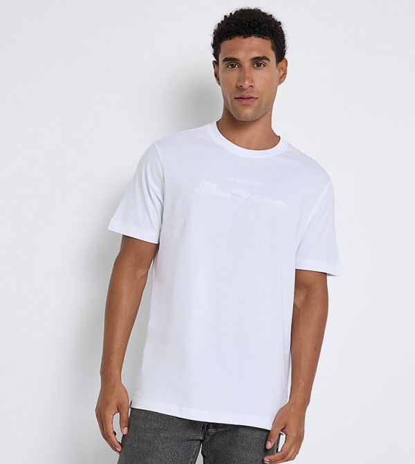 Logo Embroidered Crew Neck T-Shirt