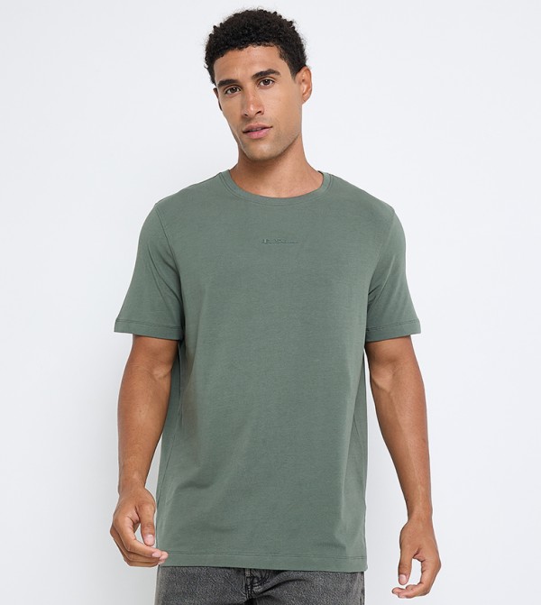 Logo Embroidered Crew Neck T-Shirt