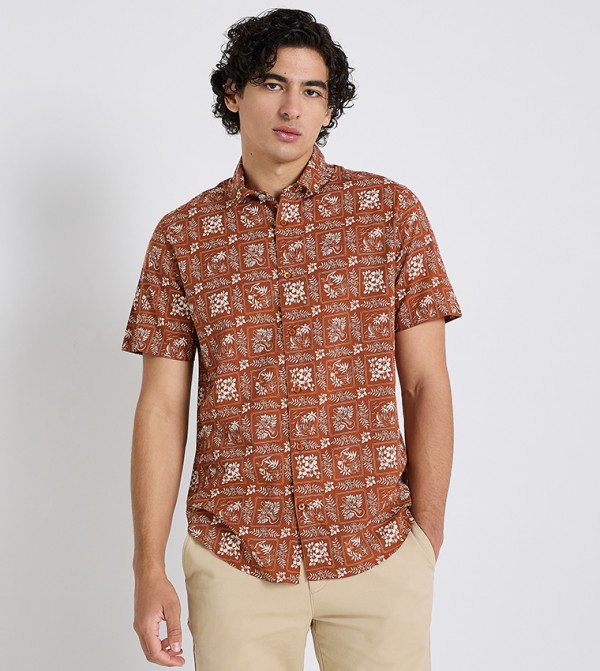 Patterned Short Sleeves Shirt