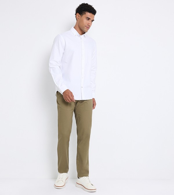 Button Closure Slim Fit Chino