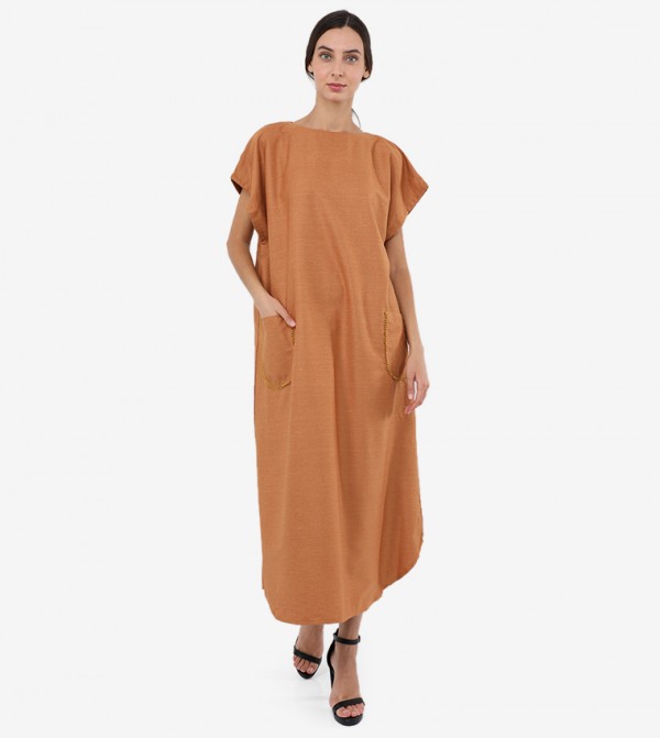 Curve Hem Dress with Pockets