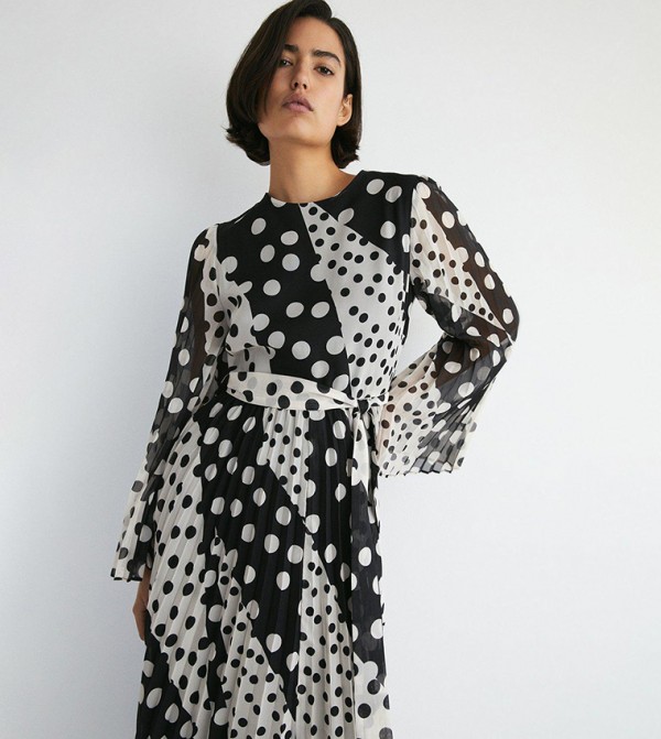 Pleated Dress Warehouse Mixed Spot Midi Dress Buy Warehouse Mix