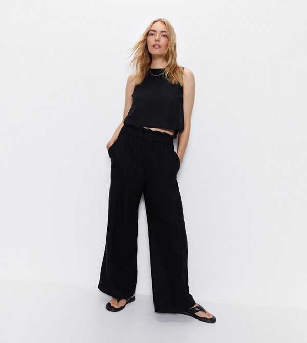 Paper bag clearance wide leg trousers